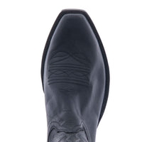 Men's 12" Black Mad Dog Winn Stitch Cowboy Boot with Toe Bug