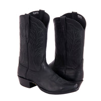 Men's 12" Black Mad Dog Cowboy Boots with Mini Vibram Sole