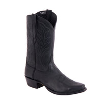 Men's 12" Black Mad Dog Cowboy Boots with Mini Vibram Sole