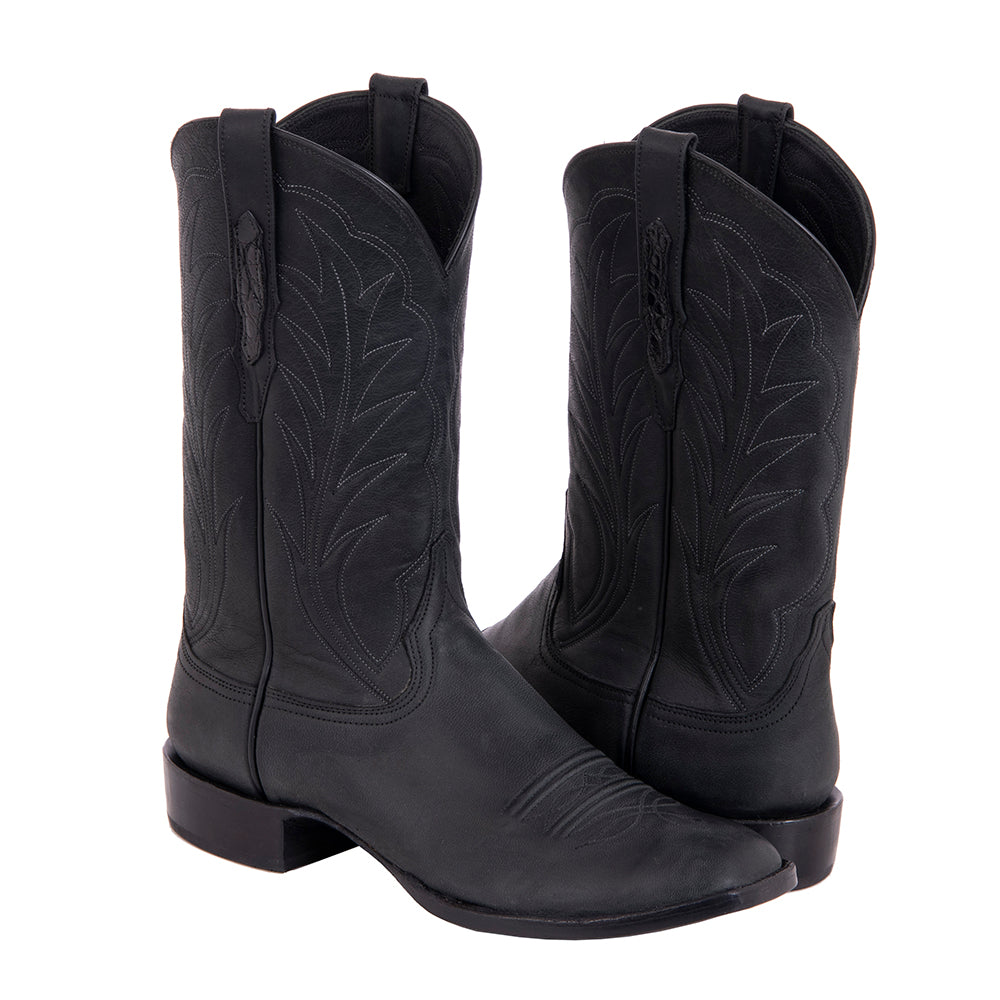 Men's 12" Black Mad Dog Winn Cowboy Boot