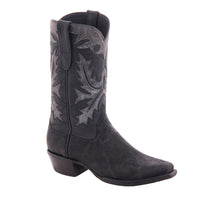 Men's 12" Black Elephant Goat Cowboy Boots with Mini Vibram Sole