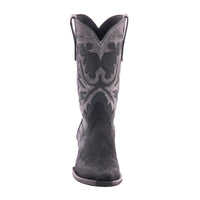 Men's 12" Black Elephant Goat Cowboy Boots with Mini Vibram Sole