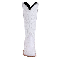 Ladies 13" White Python Winn Stitch Cowboy Boot