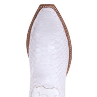 Ladies 13" White Python Winn Stitch Cowboy Boot