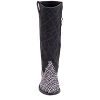 Men's 17" Black and White Elephant Boot with Mini Vibram Sole