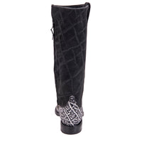 Men's 17" Black and White Elephant Boot with Mini Vibram Sole