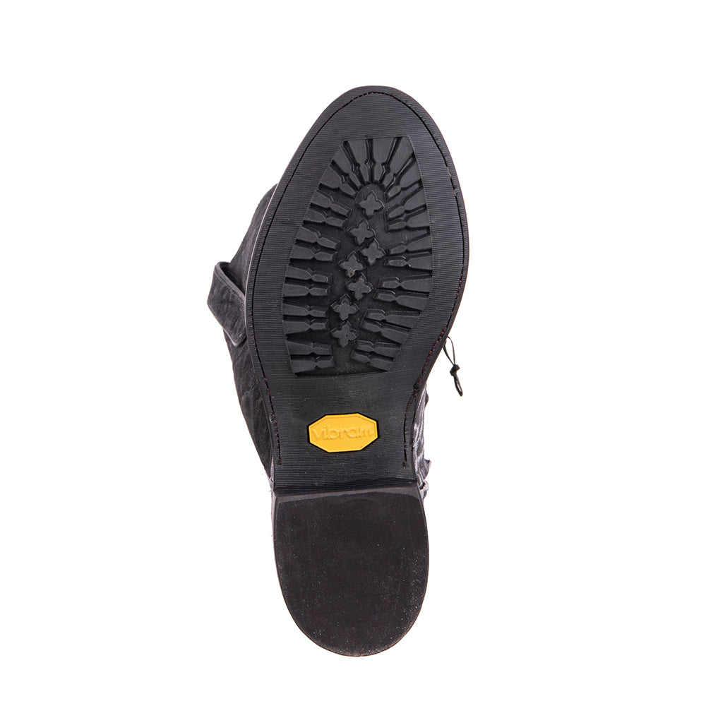 Men's 17" Black and White Elephant Boot with Mini Vibram Sole