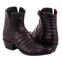 Ladies Short Black Cherry Caiman Boot