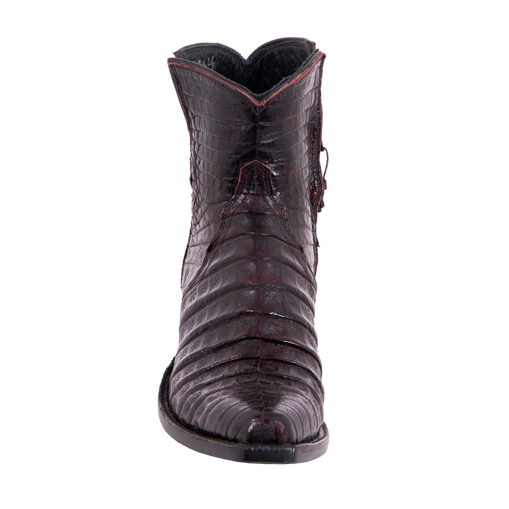 Ladies Short Black Cherry Caiman Boot