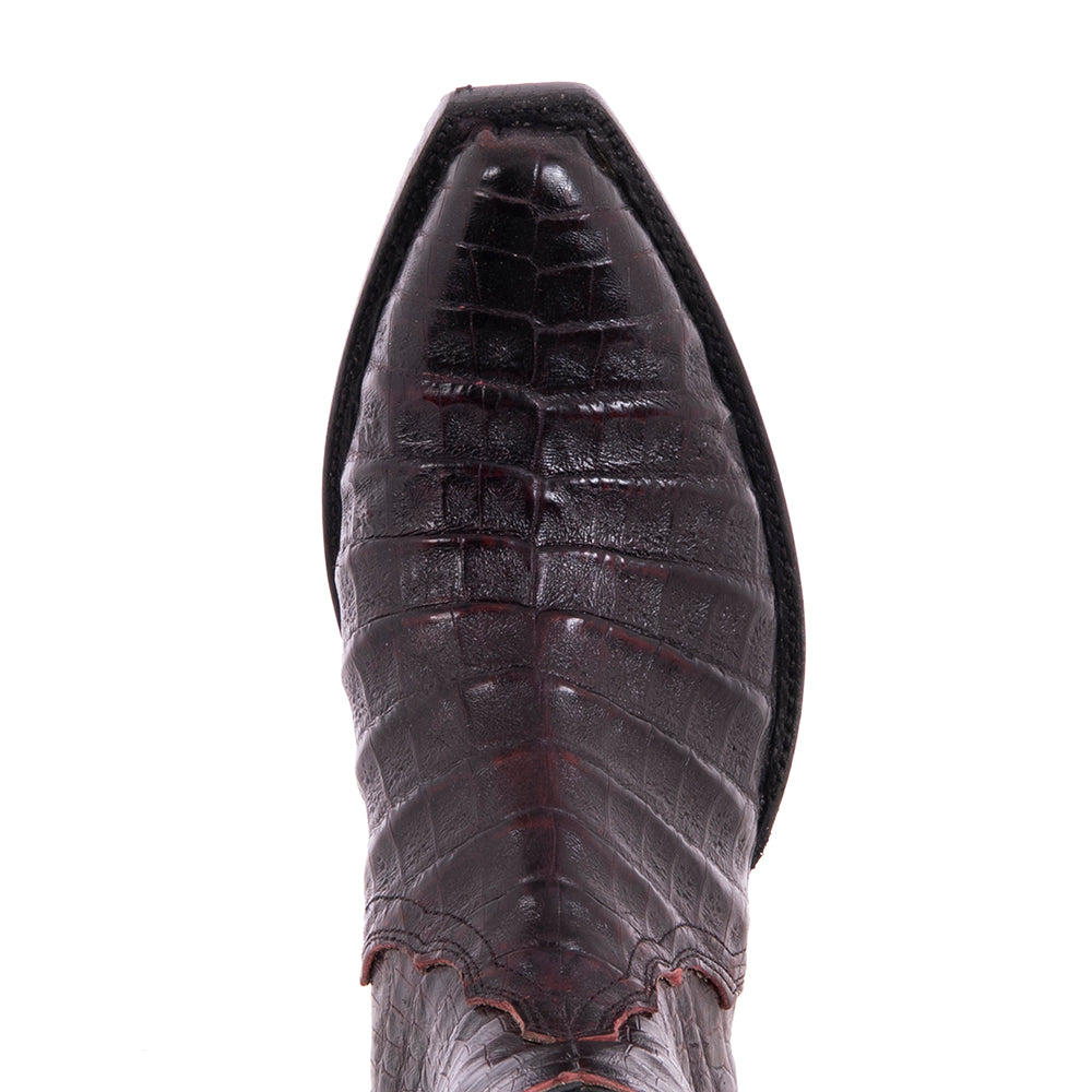 Ladies Short Black Cherry Caiman Boot