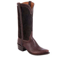 Ladies 13" Mocha Bison Chocolate Roughout Cowboy Boot