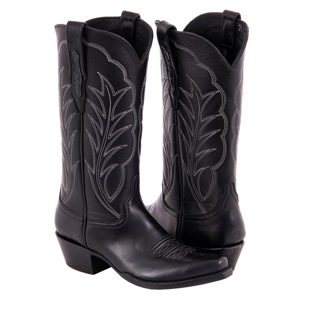 Ladies 13" Black Aniline Winn Cowboy Boot