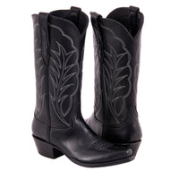 Ladies 13" Black Aniline Winn Cowboy Boot
