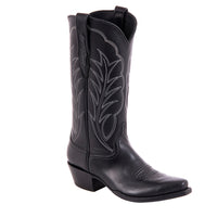 Ladies 13" Black Aniline Winn Cowboy Boot
