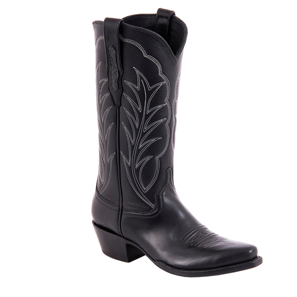 Ladies 13" Black Aniline Winn Cowboy Boot
