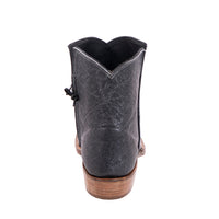 Ladies Overwashed Denim Full Quill Ostrich Short Boot
