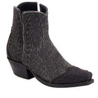Ladies Grey Elephant Black Break Goat Buckstitch Short Boot
