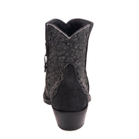 Ladies Grey Elephant Black Break Goat Buckstitch Short Boot