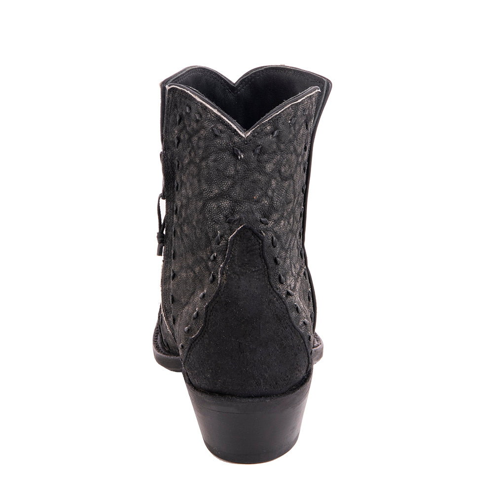 Ladies Grey Elephant Black Break Goat Buckstitch Short Boot