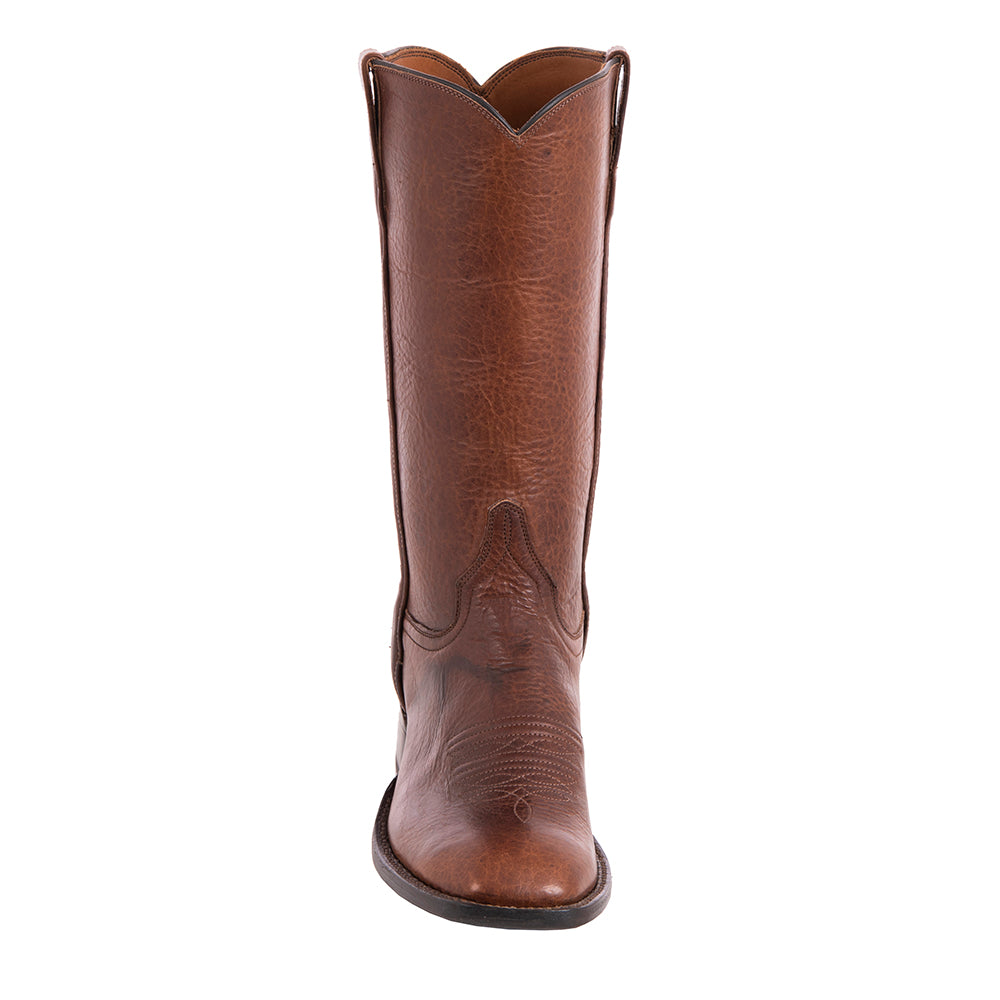 Ladies 12" Bourbon Bison Covered Side Seam Cowboy Boot