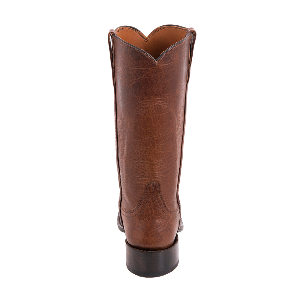Ladies 12" Bourbon Bison Covered Side Seam Cowboy Boot