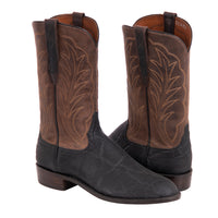 Men's 12" Black Elephant and Goat Roper Boot