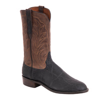Men's 12" Black Elephant and Goat Roper Boot