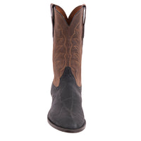 Men's 12" Black Elephant and Goat Roper Boot