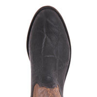 Men's 12" Black Elephant and Goat Roper Boot