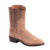 Men's 10" Brown Bomber Boots with Buckstitch