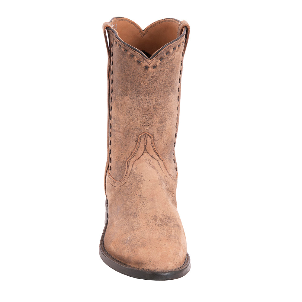 Men's 10" Brown Bomber Boots with Buckstitch