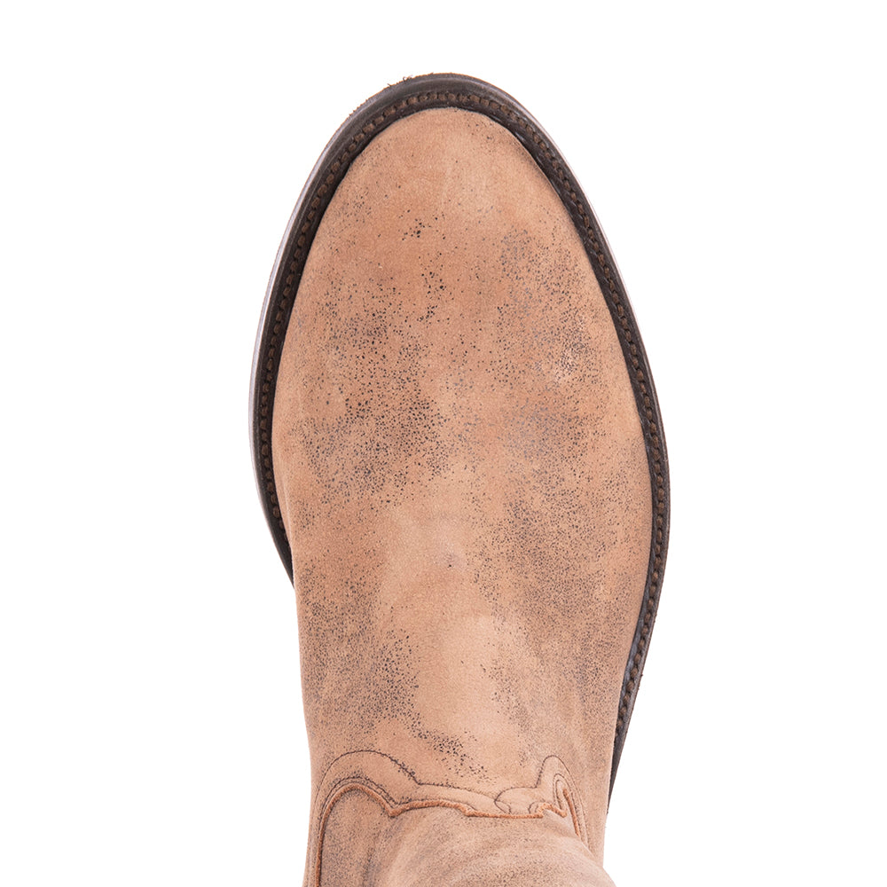 Men's 10" Brown Bomber Boots with Buckstitch