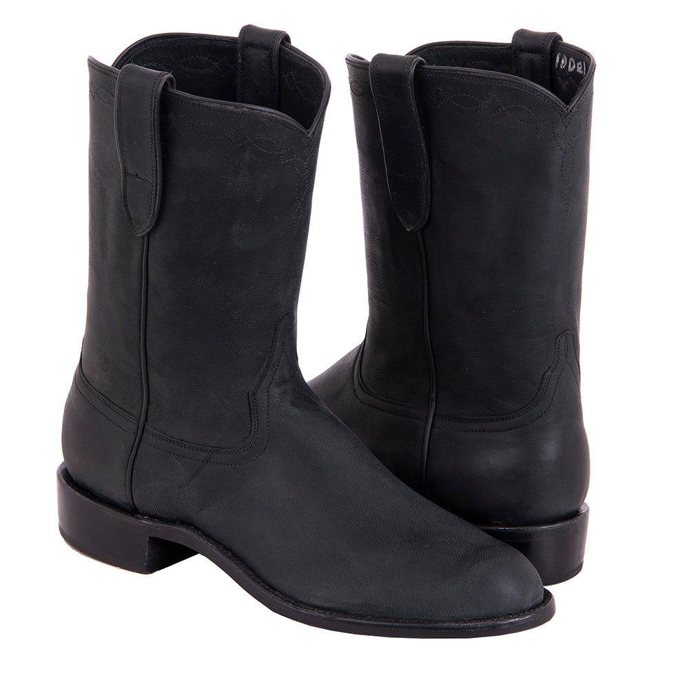 Men's 10" Black Mad Dog Wrangler Roper Boot