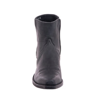 Men's Short Zip Black Mad Dog Goat Toe Bug Boot with Mini Vibram Sole