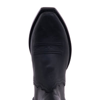 Men's Short Zip Black Mad Dog Goat Toe Bug Boot with Mini Vibram Sole
