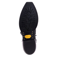 Men's Short Zip Black Mad Dog Goat Toe Bug Boot with Mini Vibram Sole
