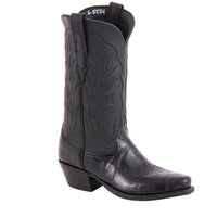 Ladies' 12" Black Alligator Aniline Cowboy Boot