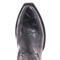 Ladies' 12" Black Alligator Aniline Cowboy Boot
