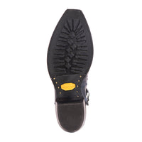 Men's Navy Full Quill Ostrich Short Boot with Mini Vibram Sole
