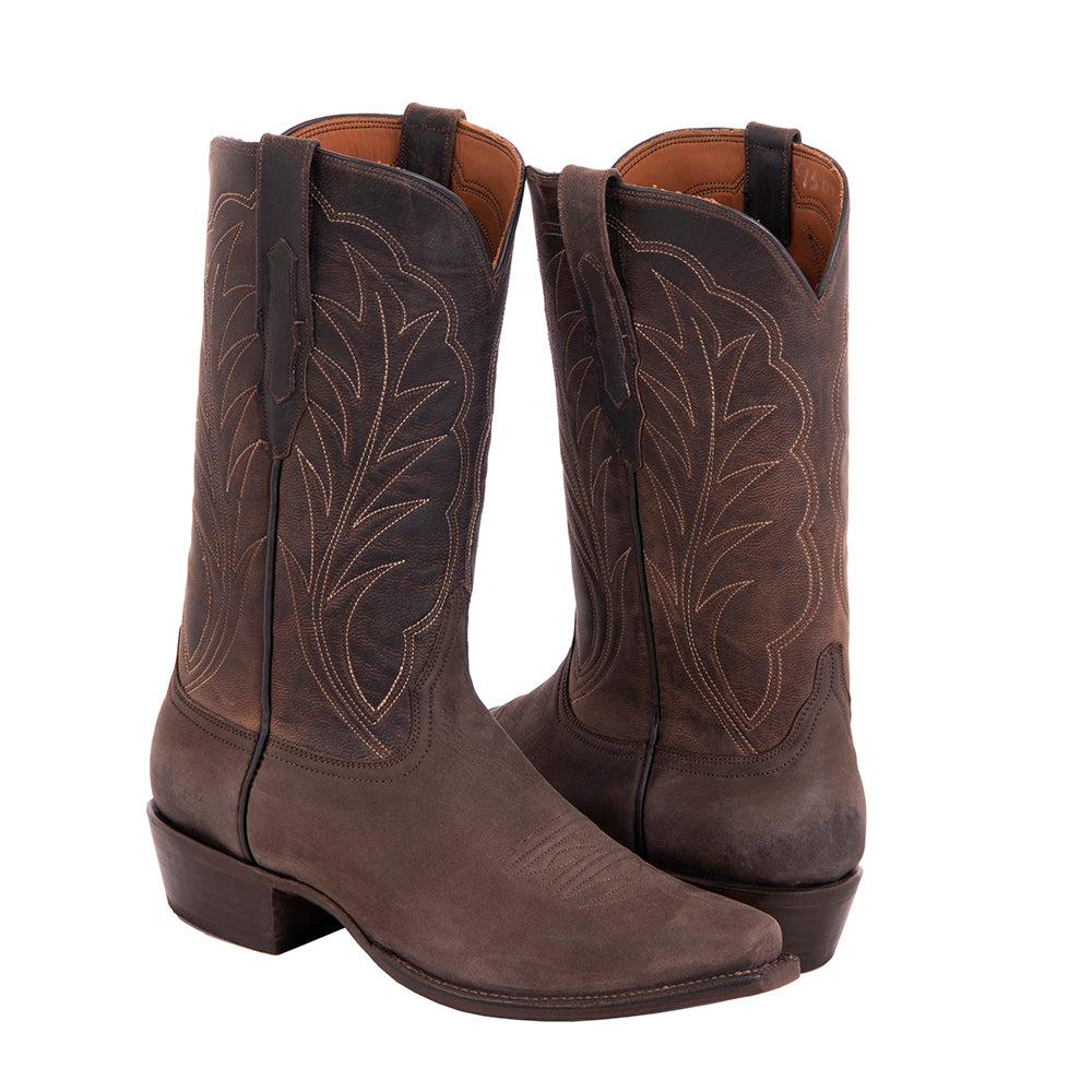 Men's 12" Chocolate/Tobac Goat Cowboy Boot