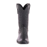Men's 12" Black Bison Aniline Cowboy Boot with Mini Vibram Sole