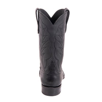 Men's 12" Black Bison Aniline Cowboy Boot with Mini Vibram Sole