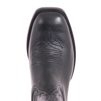 Men's 12" Black Bison Aniline Cowboy Boot with Mini Vibram Sole
