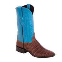 Ladies 12" Cigar Caiman Turquoise Cowboy Boot