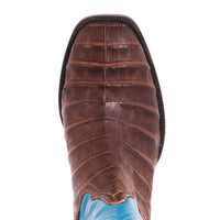 Ladies 12" Cigar Caiman Turquoise Cowboy Boot