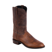 Men's 12" Saddle Bison Canella Goat Roper Boots Mini Vibram Sole