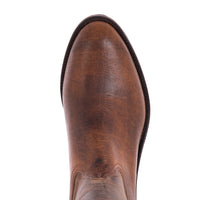 Men's 12" Saddle Bison Canella Goat Roper Boots Mini Vibram Sole