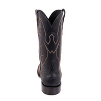 Men's 12" Tan Giraffe and Black Aniline Crown Cowboy Boot