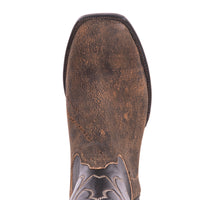 Men's 12" Tan Giraffe and Black Aniline Crown Cowboy Boot