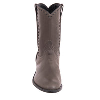Men's 10" Grey Roper Boots with Buckstitch and Covered Side